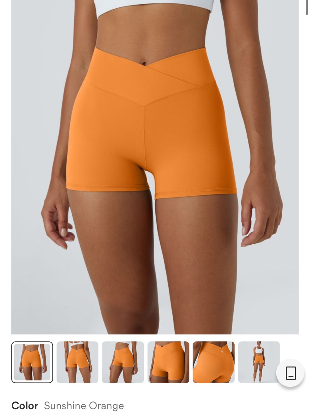 HALARA V-Waist Bike Shorts in Sunshine Orange (NWT)